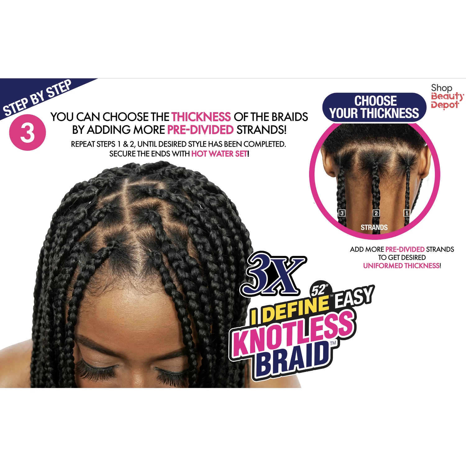 Afri-Naptural: 3X I-Define Easy Knotless Braid 52" (BRD308) 11 Afri-Naptural: 3X I-Define Easy Knotless Braid 52" (BRD308) - Image 9