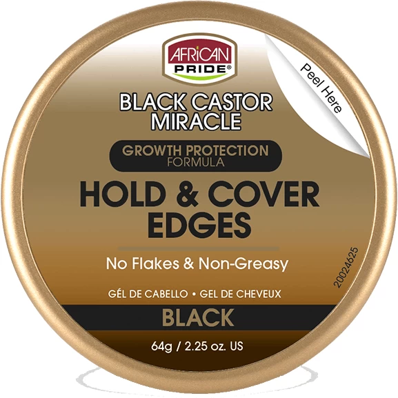 African Pride: Black Castor Miracle- Hold & Cover Edges Black 2.25oz 3 African Pride: Black Castor Miracle- Hold & Cover Edges Black 2.25oz