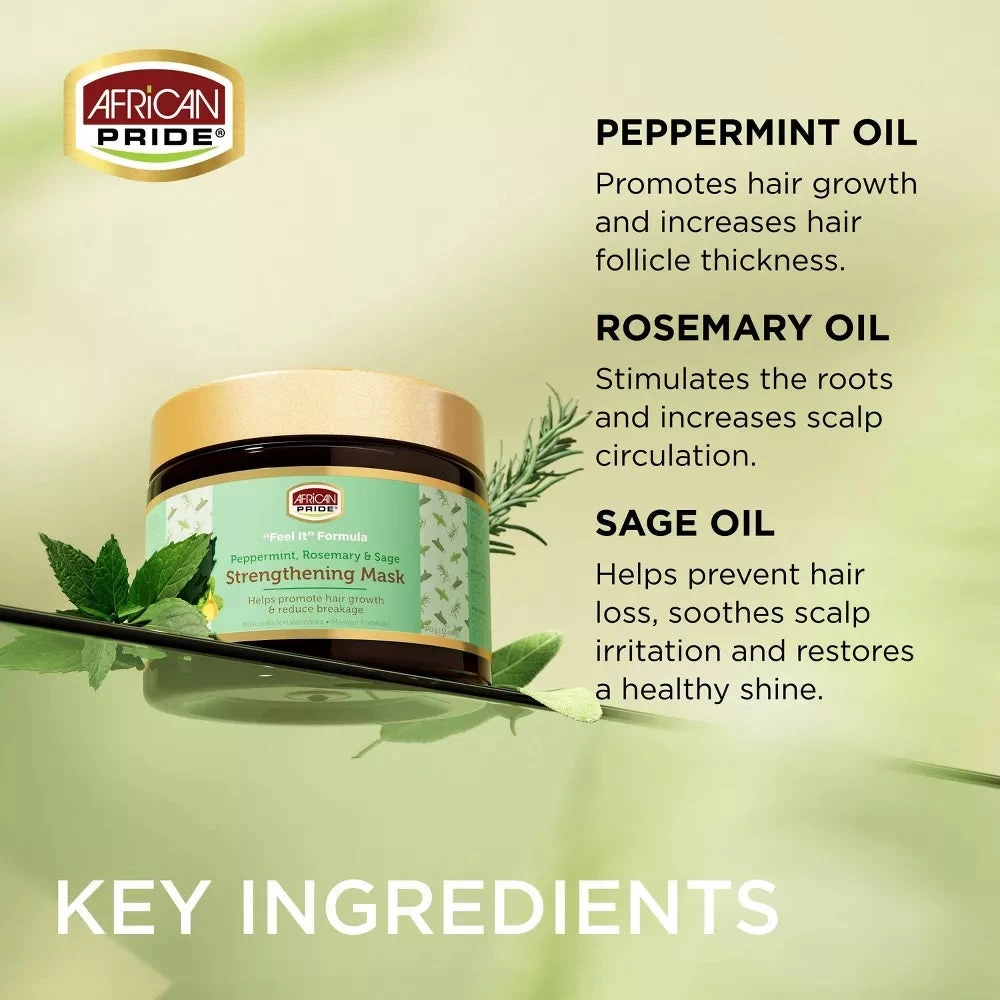 African Pride: Feel It Formula Strengthening Mask Hair Treatment 12oz 5 African Pride: Feel It Formula Strengthening Mask Hair Treatment 12oz - Image 3