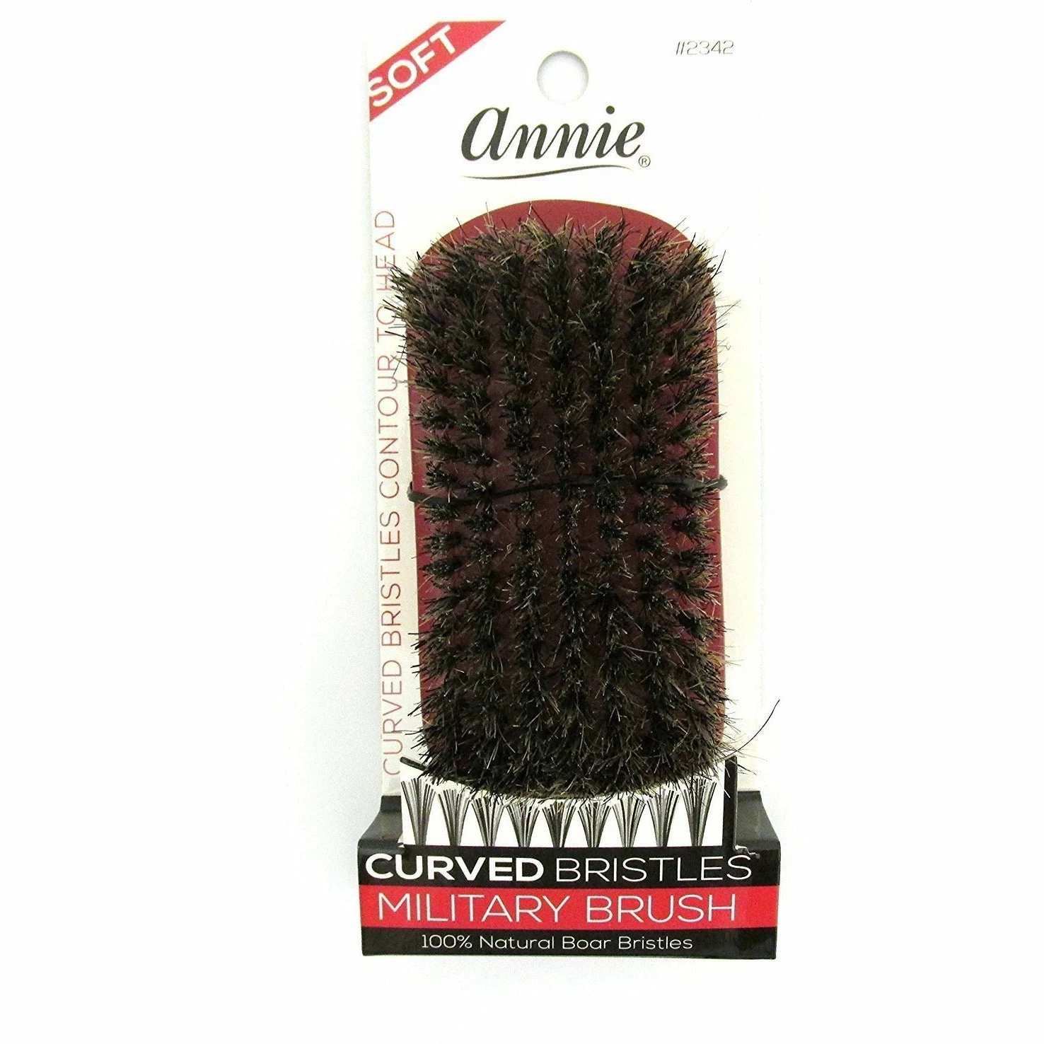 Annie: Soft Curved Bristles Military Brush #2342 4 Annie: Soft Curved Bristles Military Brush #2342 - Image 2