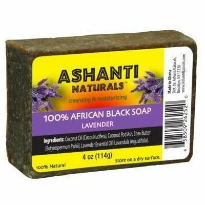 Ashanti: 100% African Black Soap Bar - Lavender 4oz 3 Ashanti: 100% African Black Soap Bar - Lavender 4oz