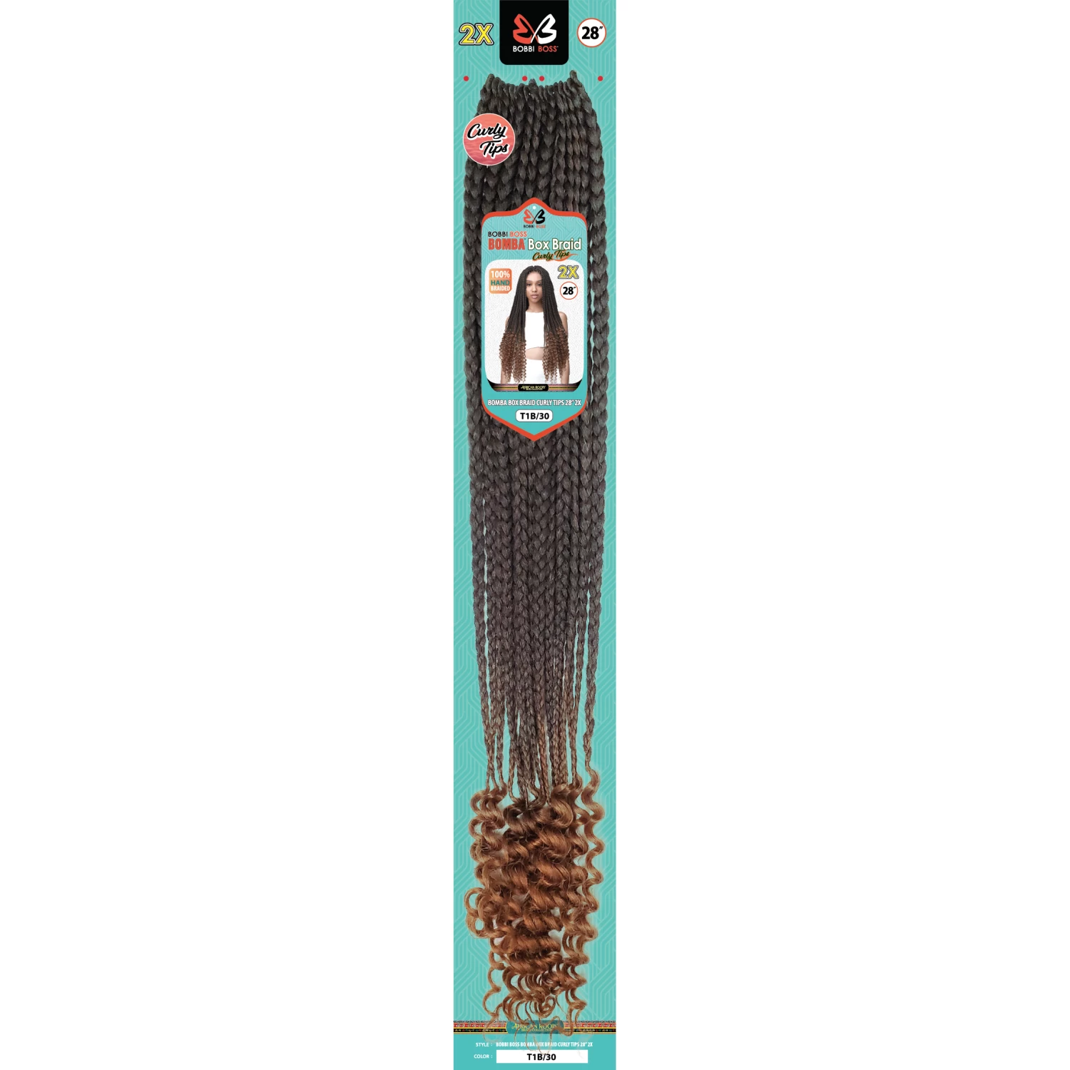Bobbi Boss: Bomba Box Braid Curly Tips 28" - FINAL SALE 4 Bobbi Boss: Bomba Box Braid Curly Tips 28" - FINAL SALE - Image 2