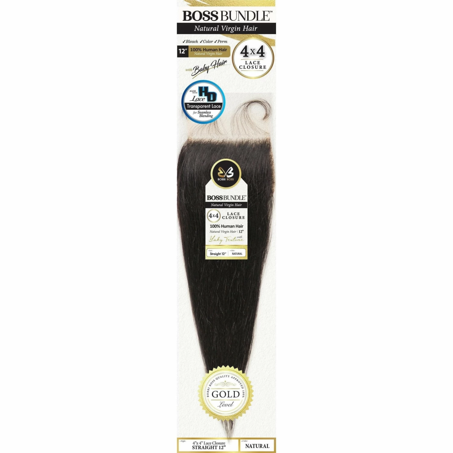 Bobbi Boss: Boss Bundle 100% Virgin Hair Closure - Straight 12" 8 Bobbi Boss: Boss Bundle 100% Virgin Hair Closure - Straight 12" - Image 6