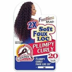 FreeTress: 2X Plumpy Curly Faux Loc 20" Crochet Braids 9 FreeTress: 2X Plumpy Curly Faux Loc 20" Crochet Braids -Wig Care Shop freetress crochet hair freetress 2x plumpy curly faux loc 20 crochet braids 28787142131798