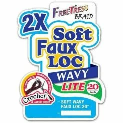 FreeTress: 2X Soft Wavy Faux Loc 20" Crochet Braids -Wig Care Shop freetress crochet hair freetress 2x soft wavy faux loc 20 crochet braids 28539082506326
