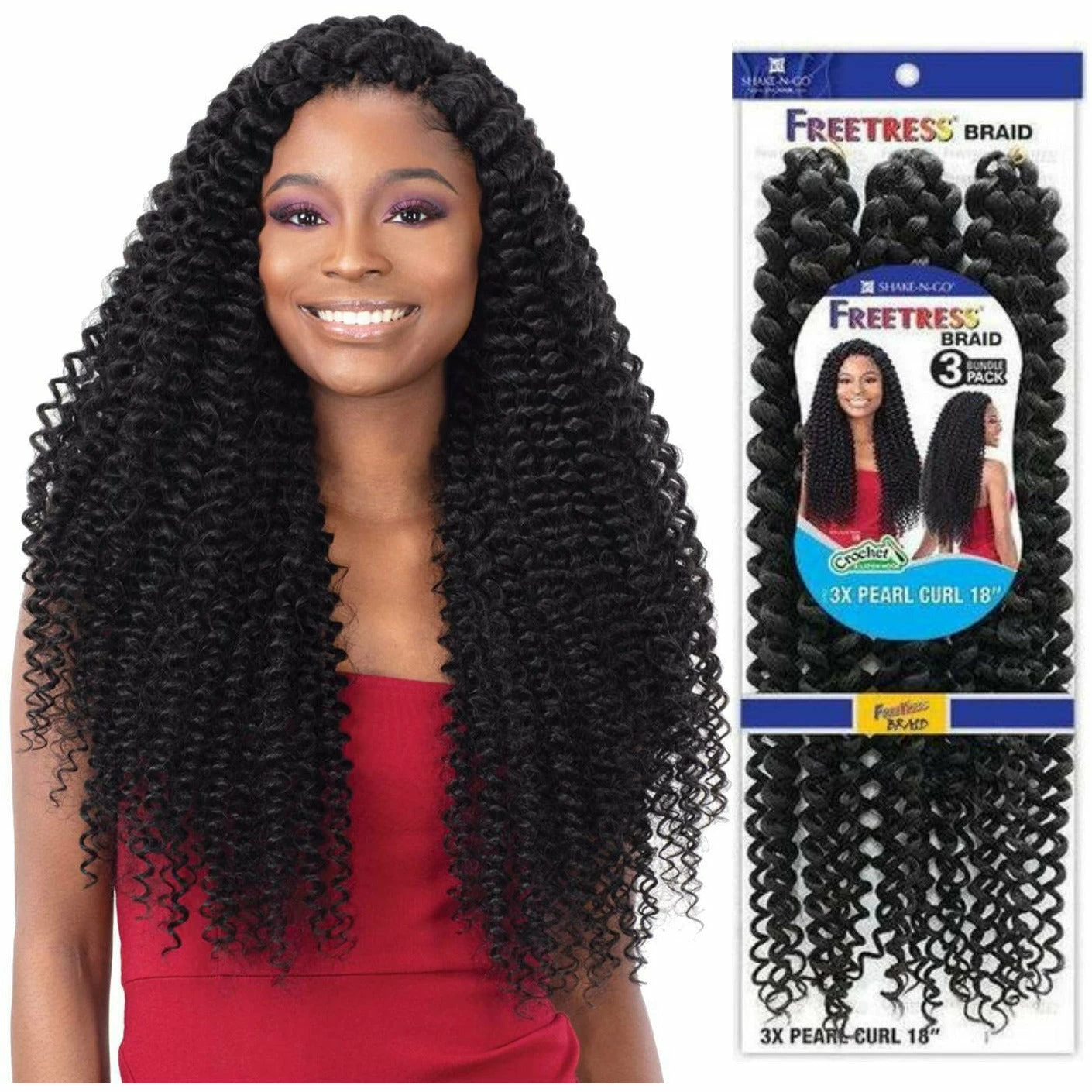 FreeTress: 3X Pearl Curl 18" Crochet Braids 2 FreeTress: 3X Pearl Curl 18" Crochet Braids