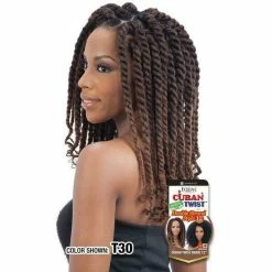 FreeTress: Equal Cuban Twist Braid 12" Synthetic Hair Double Strand Style -Wig Care Shop freetress crochet hair freetress cuban twist 12 crochet braids 28290285895766