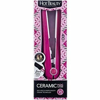 Hot Beauty: Ceramic Mini Flat Iron 1/2" 3 Hot Beauty: Ceramic Mini Flat Iron 1/2"