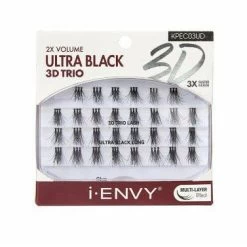 Kiss: I Envy Ultra Black 3D Trio Lash Extensions -Wig Care Shop kiss cosmetics kpec03ud ultra black long kiss i envy ultra black 3d trio lash extensions 30279689535574