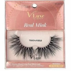 KISS: I-ENVY V-Luxe Real Mink Eyelashes -Wig Care Shop kiss professional eyelashes vlec12 touch of gold kiss i envy v luxe real mink eyelashes 15585556463702