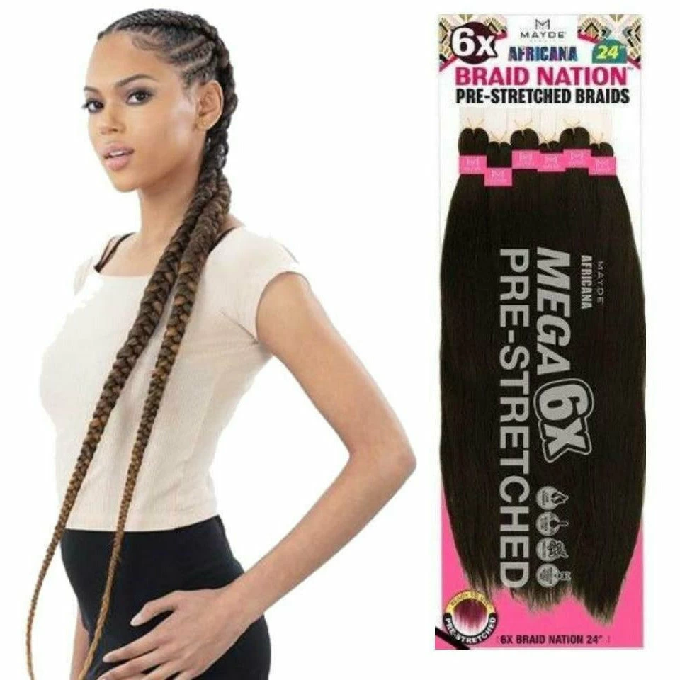 Mayde Beauty: Africana 6x Braid Nation 24" (Pre-Stretched) - FINAL SALE 3 Mayde Beauty: Africana 6x Braid Nation 24" (Pre-Stretched) - FINAL SALE